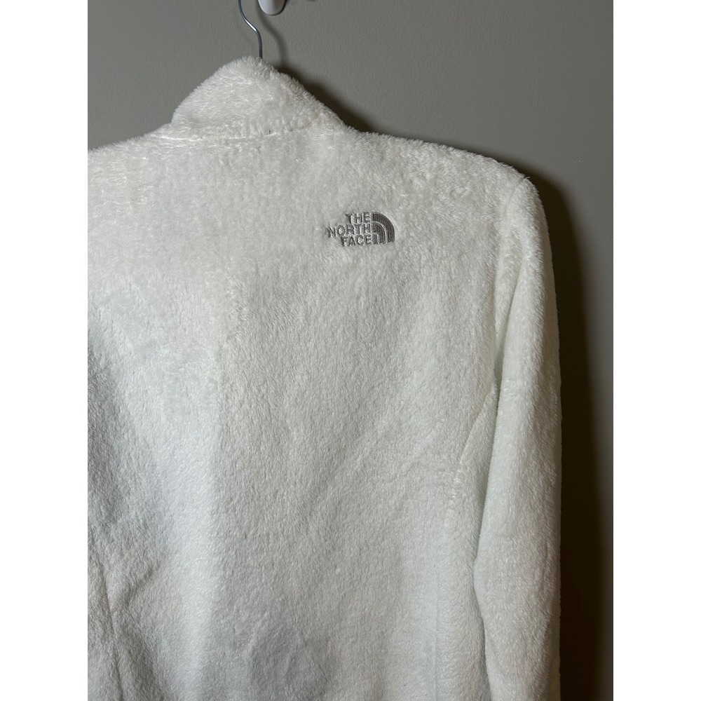 The North Face Osito White Full Zip Fleece Jacket Womens Large Mock Neck Soft - Picture 3 of 4